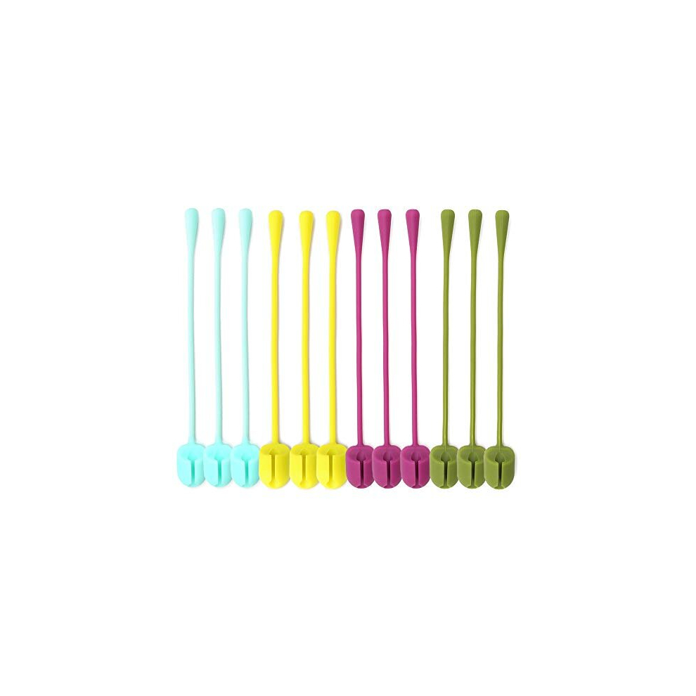 Reusable Cable Ties Cord Organisers Holder, Silicone Cable Tidy Clips For Earbuds Headphones Phones Charger Wire (12Pack) 5014286198400