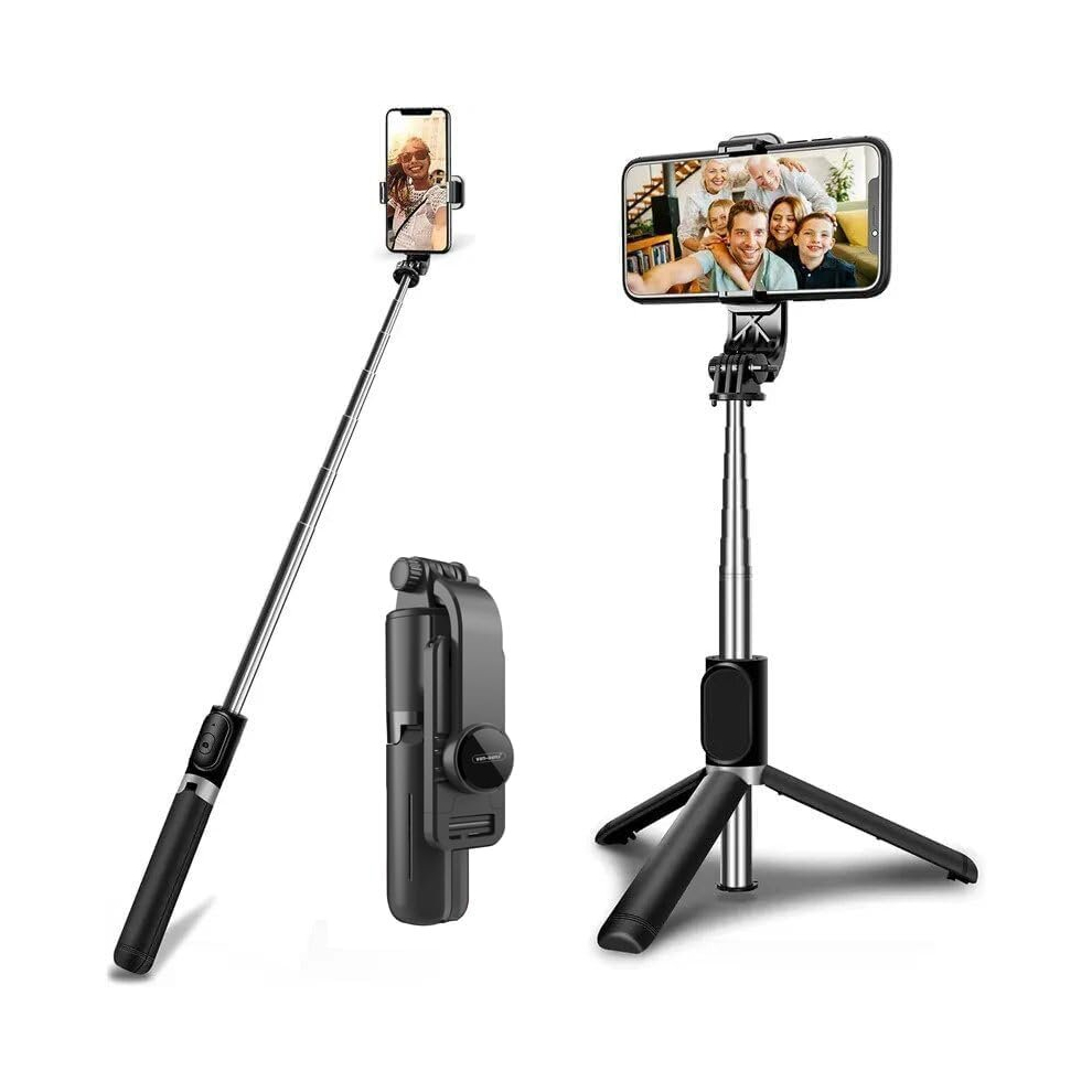 Portable Selfie Stick Tripod With Remote Shutter - 3-In-1 Phone Tripod, Iphone/Android/Sport Camera Compatible- Ideal For Video Recording, Selfies, 5014286197908