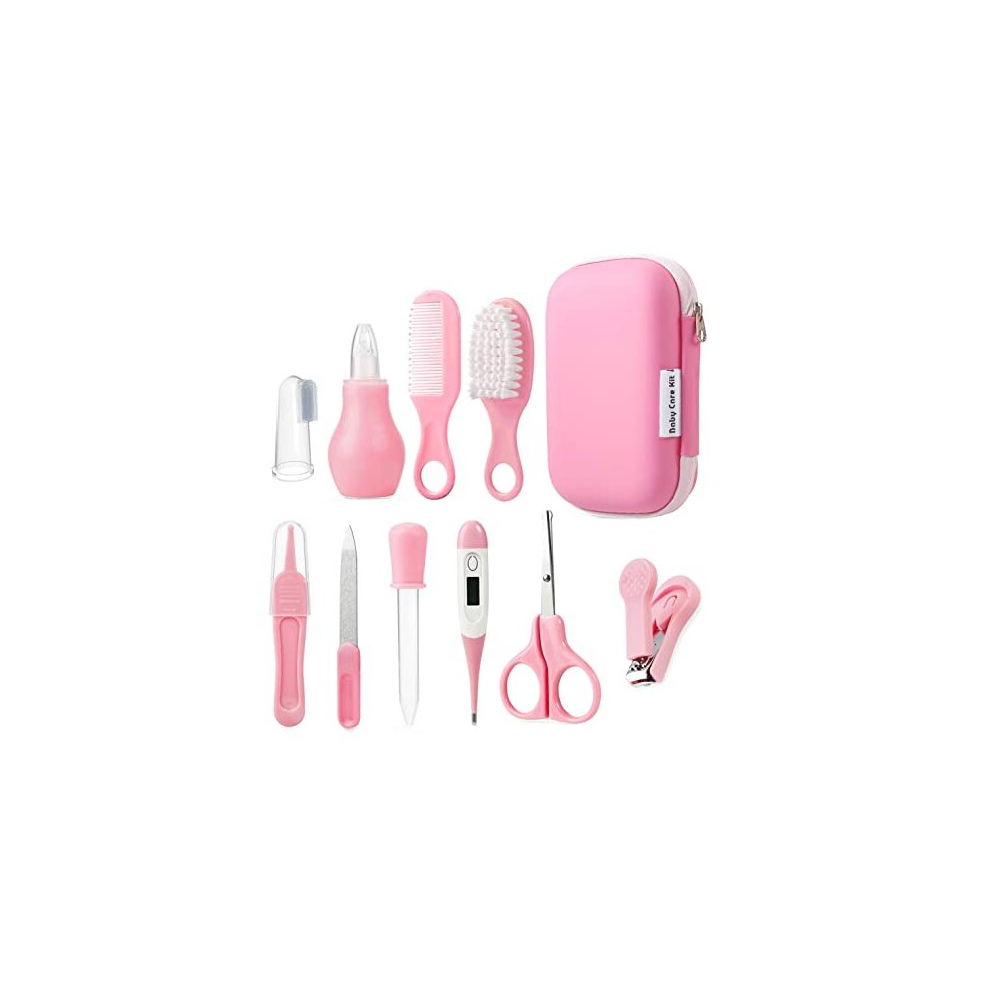 Baby Healthcare And Grooming Kit, Baby Safety Set Baby Comb, Brush, Finger Toothbrush, Nail Clippers, Scissors, Nasal Aspirator, Baby Essentials Pandaear