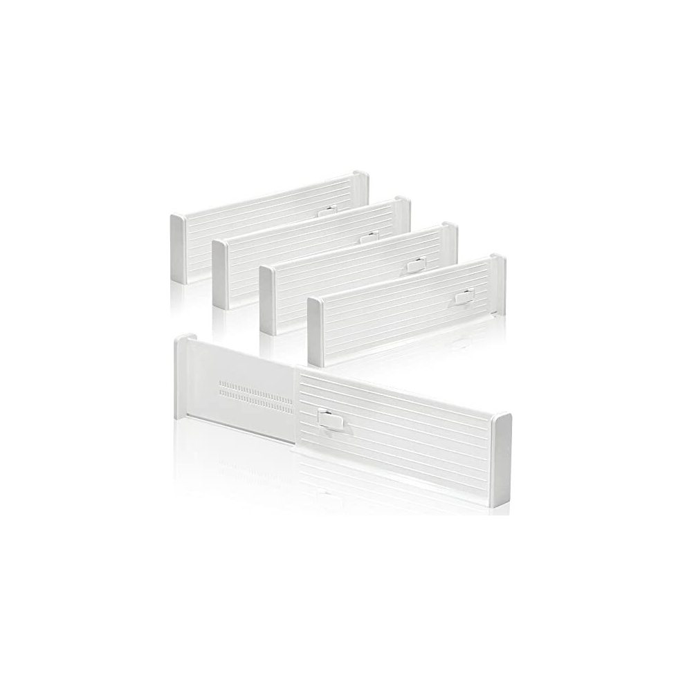 Lighterday 4-Pack Adjustable Drawer Dividers,Expandable Plastic Kitchen Clothes Drawer Organisers,Drawer Organiser Divider For Kitchen Bedroom Office Desk Drawer