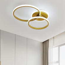 LED Ceiling Light, 42W Gold Chandeliers Ceiling Lights, Modern Flush Mount LED Ceiling Lamp for Living Room Kitchen Office Bedroom Dining Room, 6500K