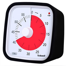 Visual Timer with Protective Case, Yunbaoit Upgraded 60-Minute Countdown Timer for Kids and Adults with Low Battery Remind, Silent Time Management