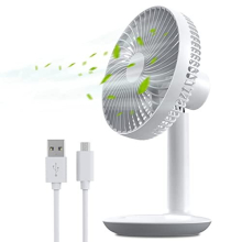 6-Inch Rechargeable Small Desk Fan, Portable Battery-Operated USB Table Electric Fan with 4 Speed Levels, Personal Mini Fan for Home Bed Study Room