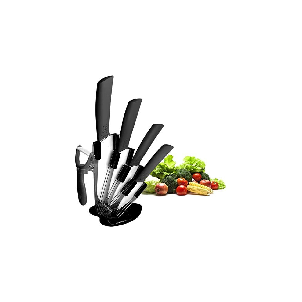 Ceramic Knife Set, Kitchen Chef Knife Set Vegetable Bread Knife Super Sharp Five Piece, 6"Chef Knife, 5"Utility Knife, 4"Fruit Knife, 3"Paring Knife,