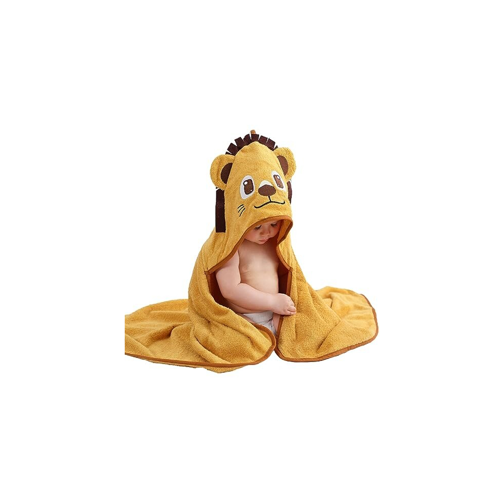 Baby Hooded Bath Towel Organic Bamboo Swimming Shower Beach Towel Wearable Blanket Bathrobe For Newborn Infant Toddler, 100X75cm Hilmocho