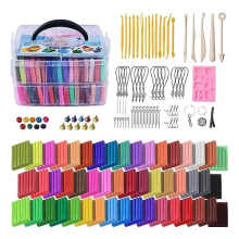 Polymer Clay, 50 Colors Clay Kit, Oven Bake Modeling Clay, Creative Polymer Clay Kit with Sculpting Tools and Jewelry Accessories, Non-Toxic, Ideal