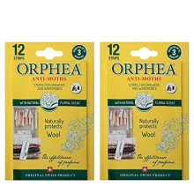Orphea Anti Moth Strips - Floral Scented Moth Repellent for Wardrobes Drawers Shelves - Wardrobe Fresheners for Wool - Moth Paper Strips for Clothes