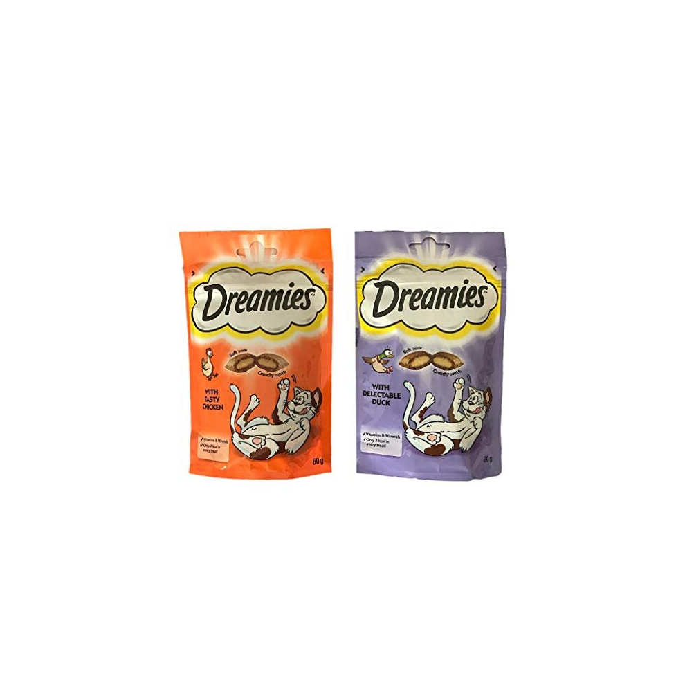 Cat Treats Bundle - 2 Flavours - Delectable Duck and Tasty Chicken 60g (one of each)