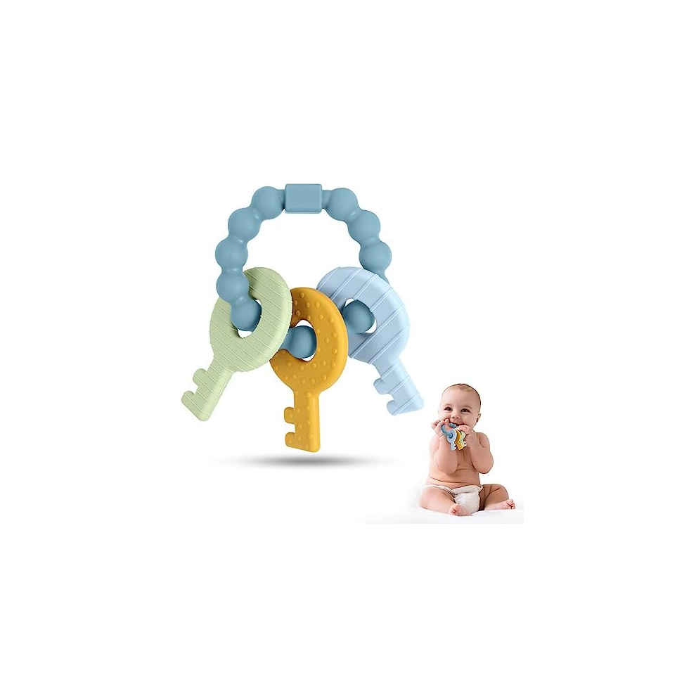 Baby Teething Toys, Silicone Teether Toy, Baby Teether Toys Teether Chew Toy, Bpa-Free Baby Teether Baby Chew Soothing Infant Teething Ring For Babies Vicloon