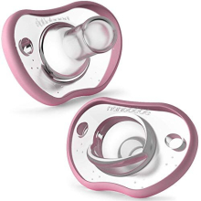 Nanobebe Baby Soothers 0-3 Month - Orthodontic, Curves Comfortably with Face Contour, Award Winning for Breastfeeding Babies, 100% Silicone - BPA Free