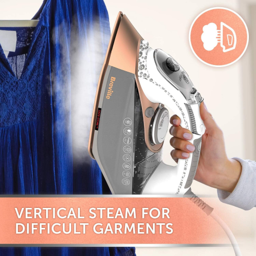 (Single, Grey & Rose Gold) DiamondXpress Steam Iron | 3100 W 200G Steam Shot Multi-Directiona Diamond Ceramic Soleplate  400 ml Easy-Fill Water Tank White & Rose Gold | VIN401