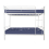 Metal Bunk Bed Single over Loft Bed Frame W/ Ladder Safety Guardrail 3