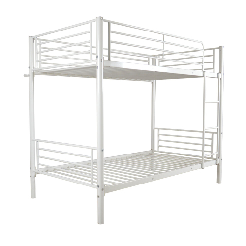 Metal Bunk Bed Single over Loft Bed Frame W/ Ladder Safety Guardrail