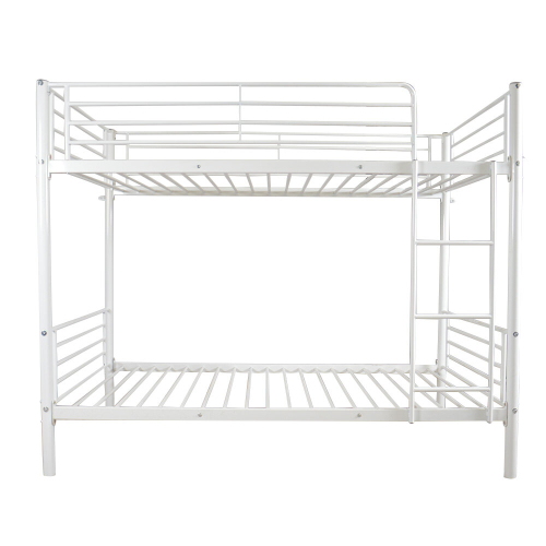 Metal Bunk Bed Single over Loft Bed Frame W/ Ladder Safety Guardrail 1