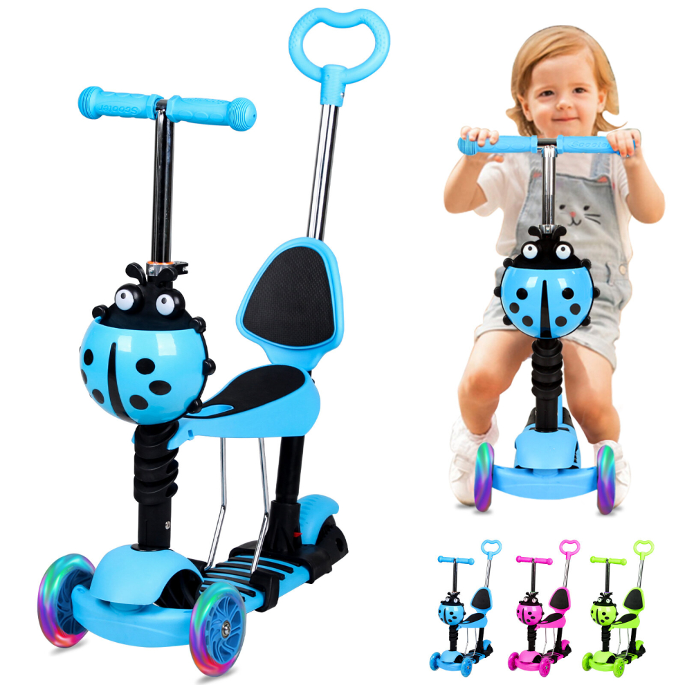 (Blue) 3 Wheel Kick Scooter for Age 3-8 Kids Toddler