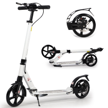 (White) Adult Kick Scooter with Double Shock Absorption