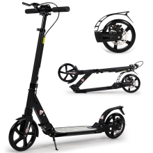 (Black) Adult Kick Scooter with Double Shock Absorption