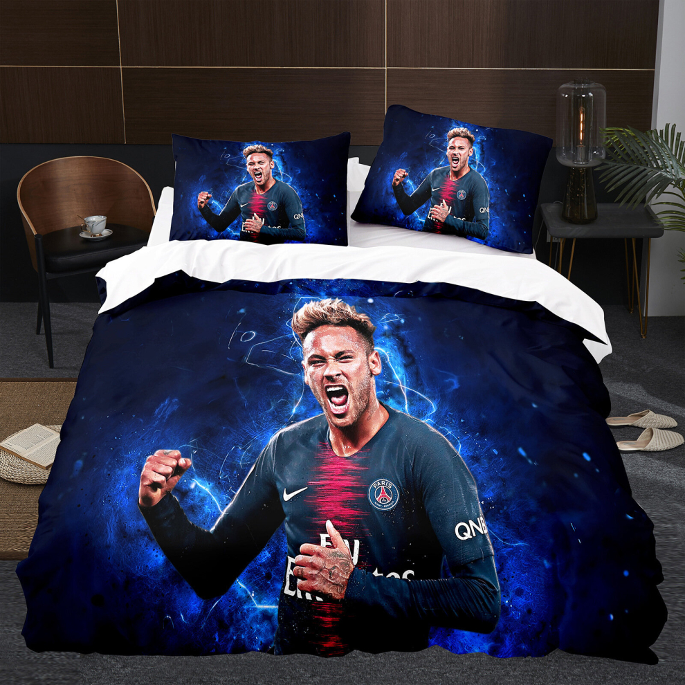 (6, Double(200x200cm)) Messi football digital print 3d duvet cover sheet set three piece four piece set uk size