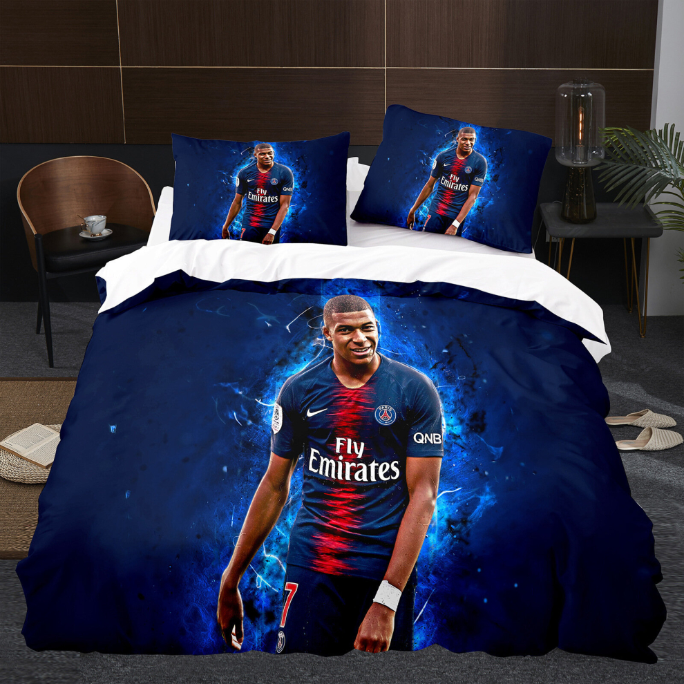 (10, Double(200x200cm)) Messi football digital print 3d duvet cover sheet set three piece four piece set uk size