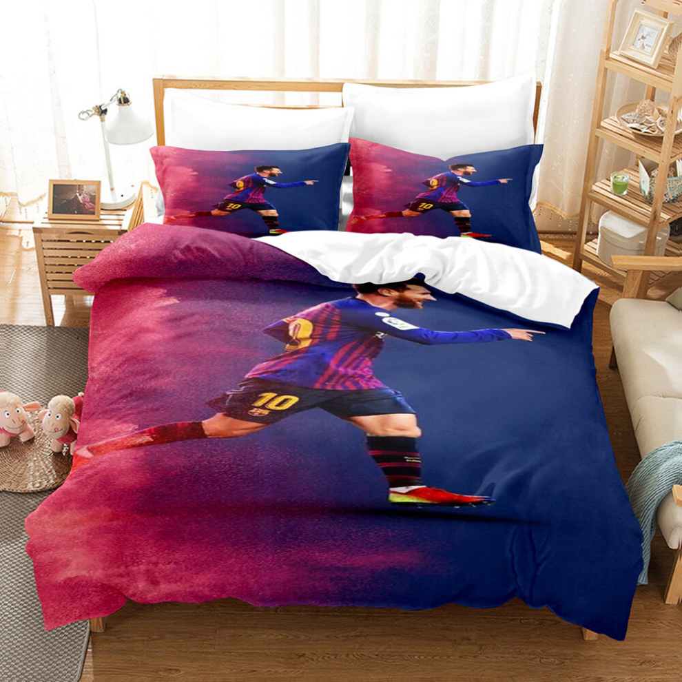 (13, Double(200x200cm)) Messi football digital print 3d duvet cover sheet set three piece four piece set uk size