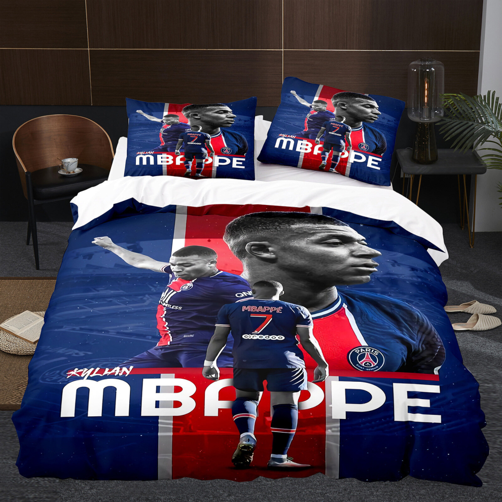 (9, Double(200x200cm)) Messi football digital print 3d duvet cover sheet set three piece four piece set uk size