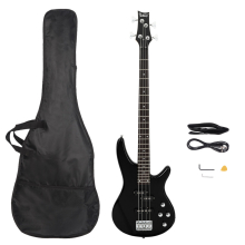 Glarry Full-Size 4-String Electric Bass Guitar – Right-Handed, with Bag, Strap & Accessories