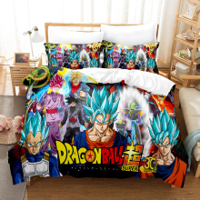 (10, Double(200x200cm)) Anime seven dragon ball 3D digital printing three sets of four sets of single double King Super king duvet cover pillowcase