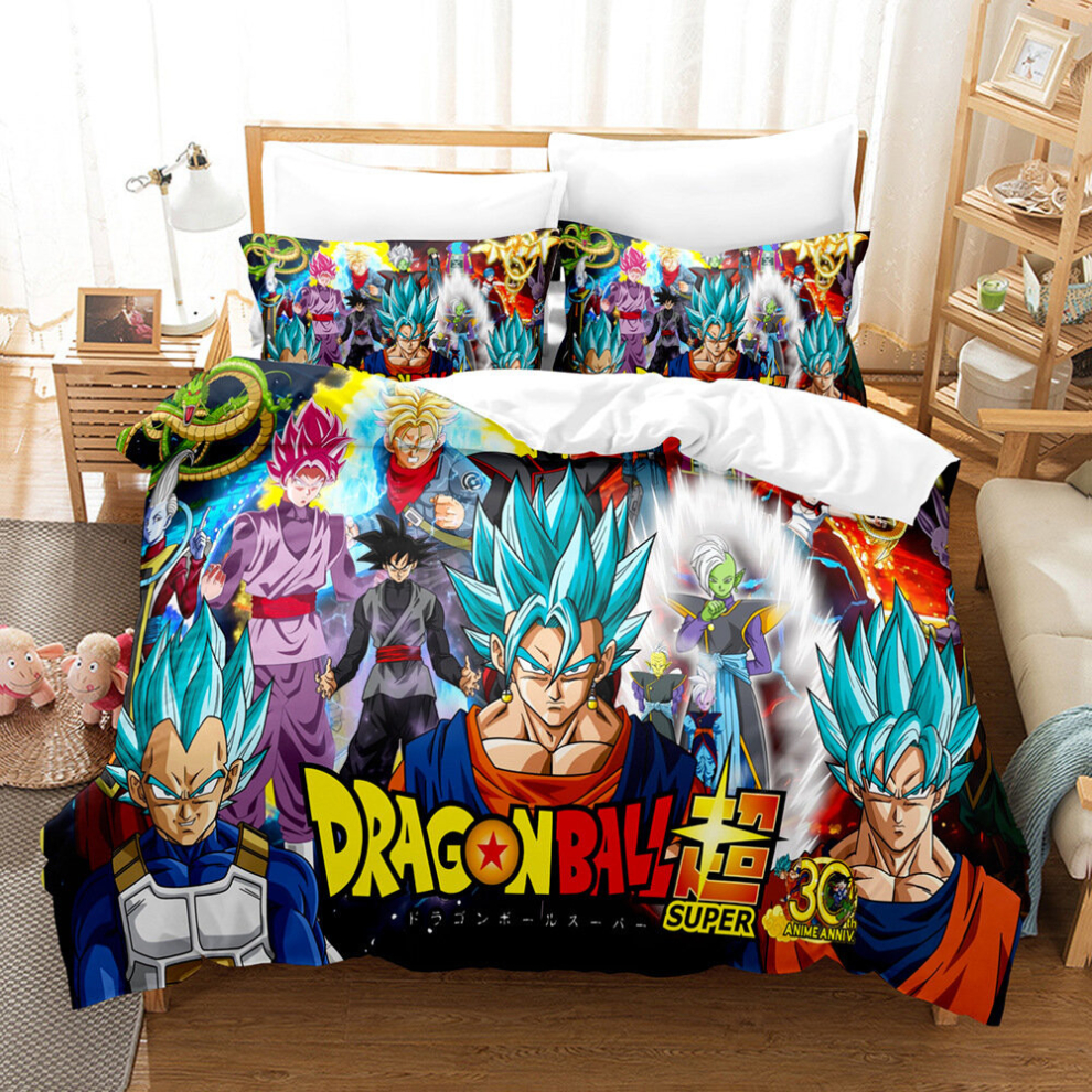 (10, Double(200x200cm)) Anime seven dragon ball 3D digital printing three sets of four sets of single double King Super king duvet cover pillowcase