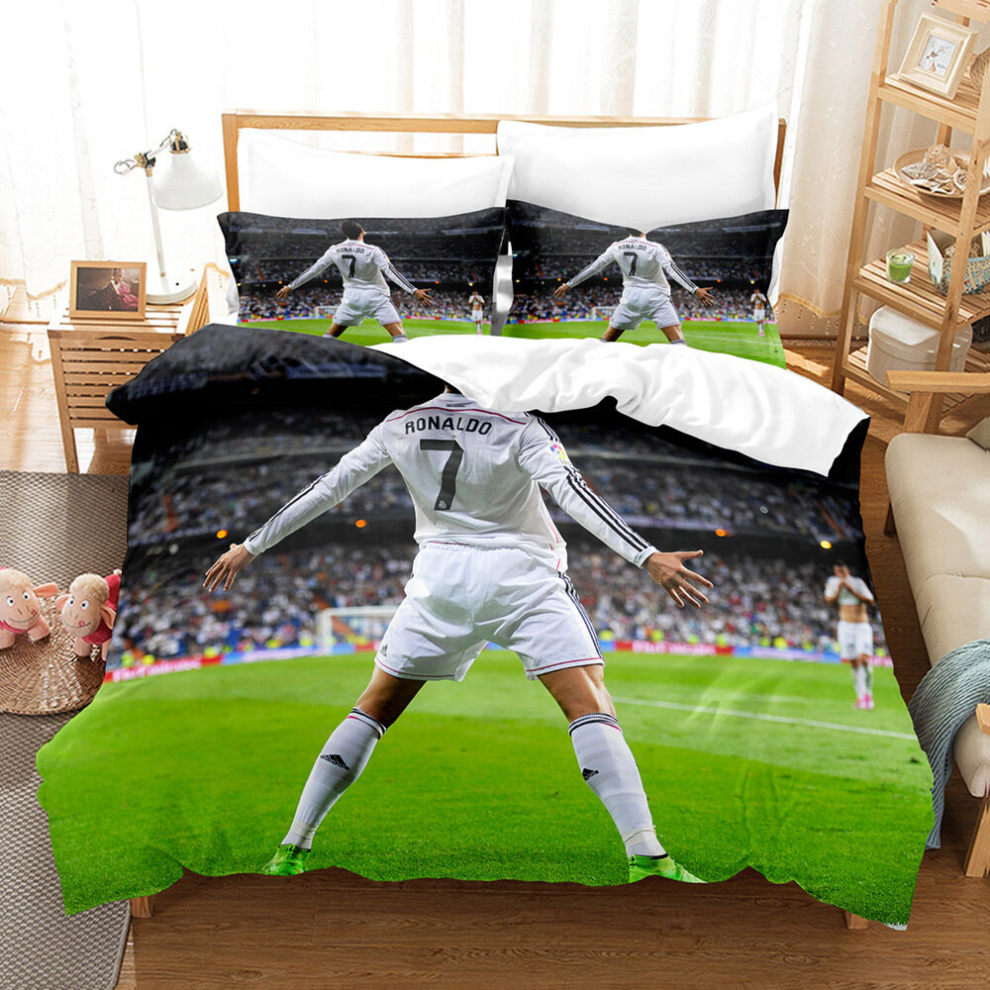 (14, Double(200x200cm)) Football Digital Printing Bed 3 Piece 4 Piece Set single double King Super king duvet cover pillowcase