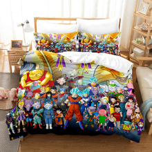 (2, Double(200x200cm)) Anime seven dragon ball 3D digital printing three sets of four sets of single double King Super king duvet cover pillowcase