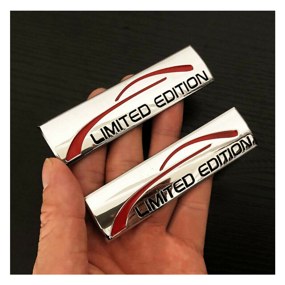 2X 3D Metal Limited Edition Fender Emblem Trunk Sport Badge Decal Sticker Silver 8381923440695