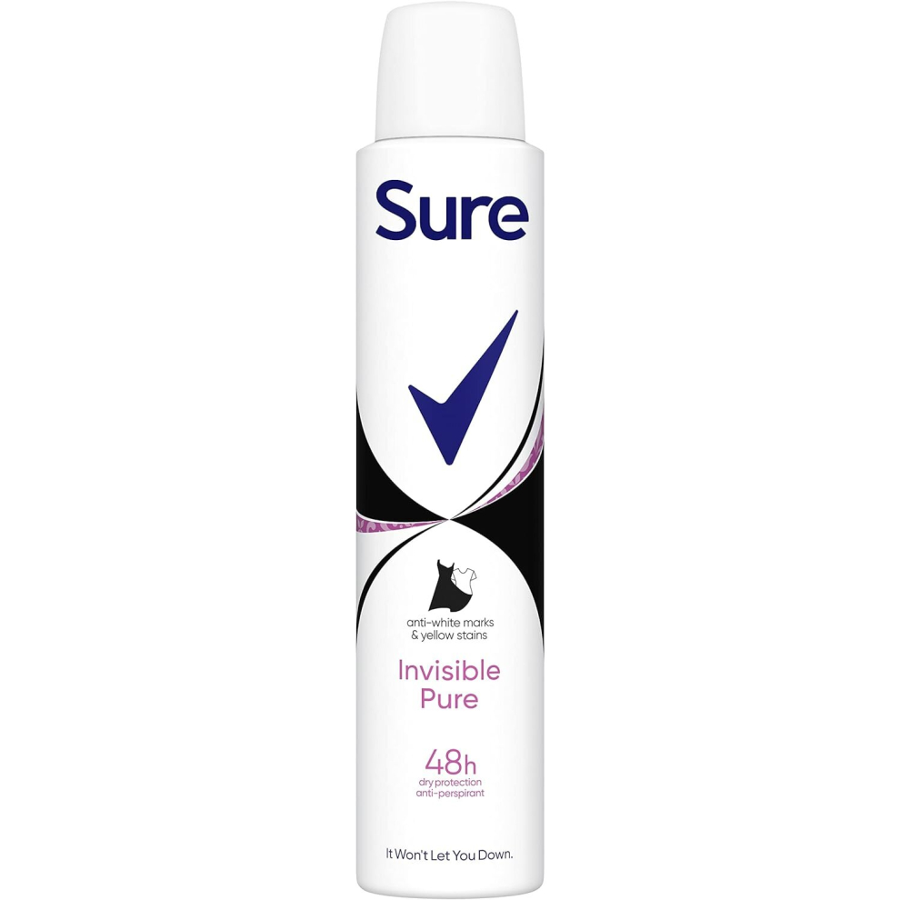 Sure Invisible Pure Anti-Perspirant Aerosol deodorant for women 200ml