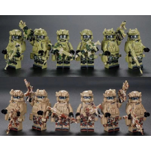 (Style C 12pcs) 12pcs Military Soldiers Black SWAT Jeeps Minifigures Toys Fit Lego