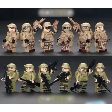 (Style D 12pcs) 12pcs Military Soldiers Black SWAT Jeeps Minifigures Toys Fit Lego