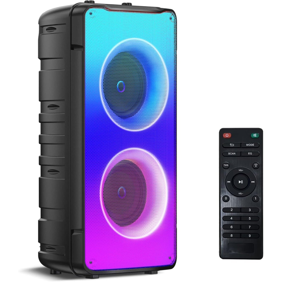 60W (80W Peak) Portable Loud Wireless Stereo Speaker With Rich Bass, Bluetooth 5.0, Fm Radio, Coloured Lights, Tws Pairing, 10000Mah Battery 4898532386664