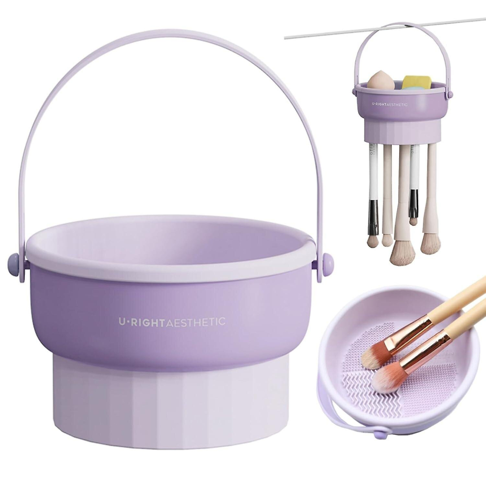 Purple (Purple) Makeup Brush Cleaning Mat Hanging Drying Rack Makeup Brush Cleaning Pad