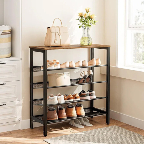 Living And Home 5-Tier Mesh Shelves Shoe Rack