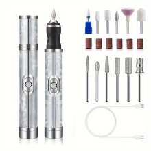 (Grey) 1 PC Nail Polisher Home Portable Manicure and Nail Removal Tool Rechargeable Grinder Pen Electric Nail Grinder Manicure Care