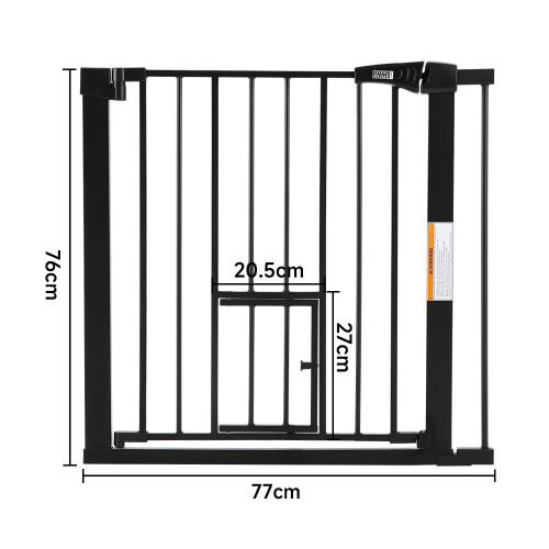 Living And Home Pressure-Fixed Stair Gate Safety Gate with Pet Door 2