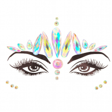 1Pc Glitter Makeup Crystal Gem Face Stickers Rhinestone Body Stickers Perfect For Parties Raves Festivals Costumes Costumes Halloween Decoration Acces