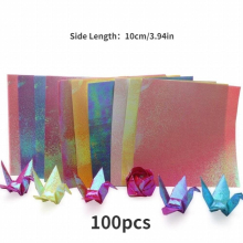 100pcs Glitter Paper Sparkling Lucky Bird Origami Shining Square Paper 10 01 10 01cm