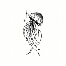 Abecome 1PC Starry Jellyfish Herbal Tattoo Stickers Semi permanent Waterproof Long lasting Juice Romantic Clavicle Tattoo Stickers