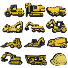 12pcs Cartoon Digger Shoes Charms Boys Shoes Buckle PVC Soft Rubber Removable Accessories