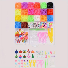 20 Colors Rubber Bands DIY Kit Rubber Bands & Beads & Pendants & Tool Set For Women Girls Hair Styling Supplies
