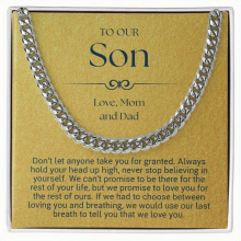 Son From Mom And Dad Son Cuban Chain Necklace Parents To Son For Son Graduation Birthday Gift For Son From Mom And Dad