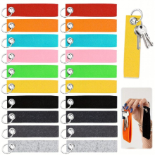 20pcs Felt Keychains Labelable Colorful Keychain Fabric DIY Felt Keychain Blanks For Motorcycle Car Bike Bag
