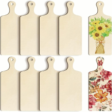 10pcs Cutting Board Wooden Crafts With Handle Wooden Paddle Mini Charcuterie Boards
