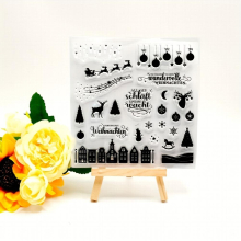 1pc Christmas Deer House Snowflake Creative Painting Tool Silicone Transparent Seal
