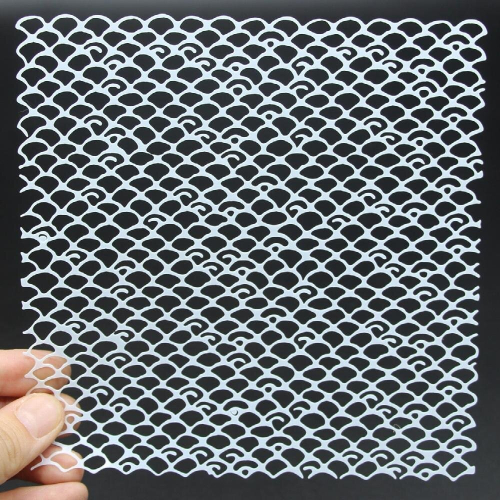 Fish Scale Pattern Painting Template For Journal Diary Notebook 1