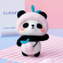 6 Styles of Adorable Panda Series Woolen Felt DIY Gift Doll Decorations Perfect Creative Gift